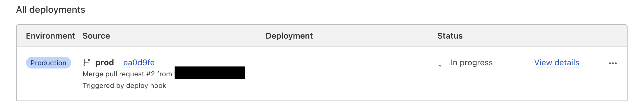 デプロイ成功画面