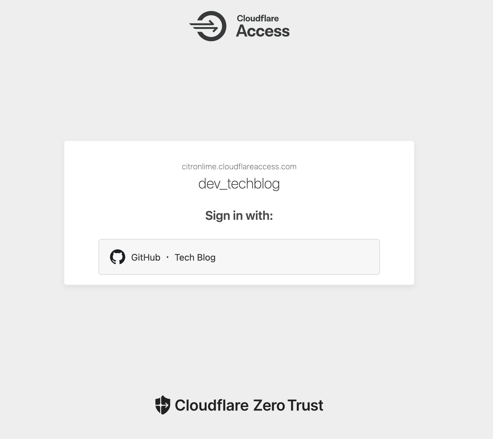 Cloudflare Zero Trust認証画面